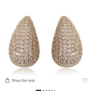 Sparkling Gold and Silver Teardrop Earrings